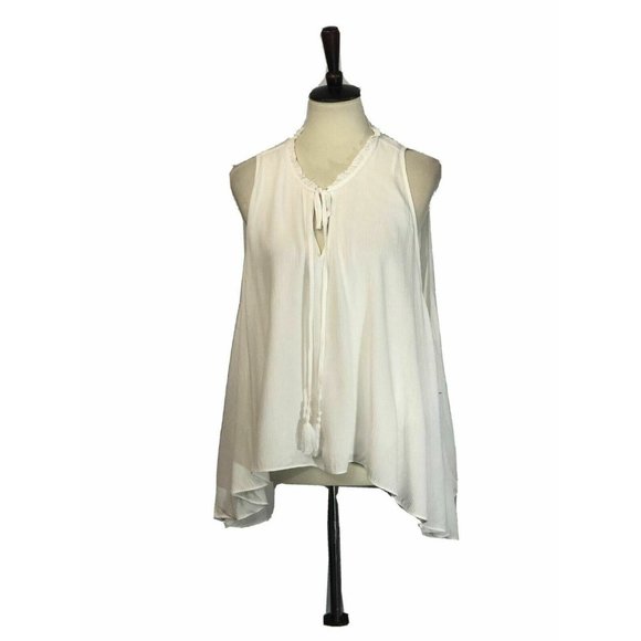 Guess Women's White Kira Convertible Gauze Top size XL - Picture 7 of 13